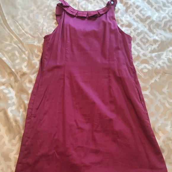 Pink sheath dress with ruffle collar - Picture 3 of 4